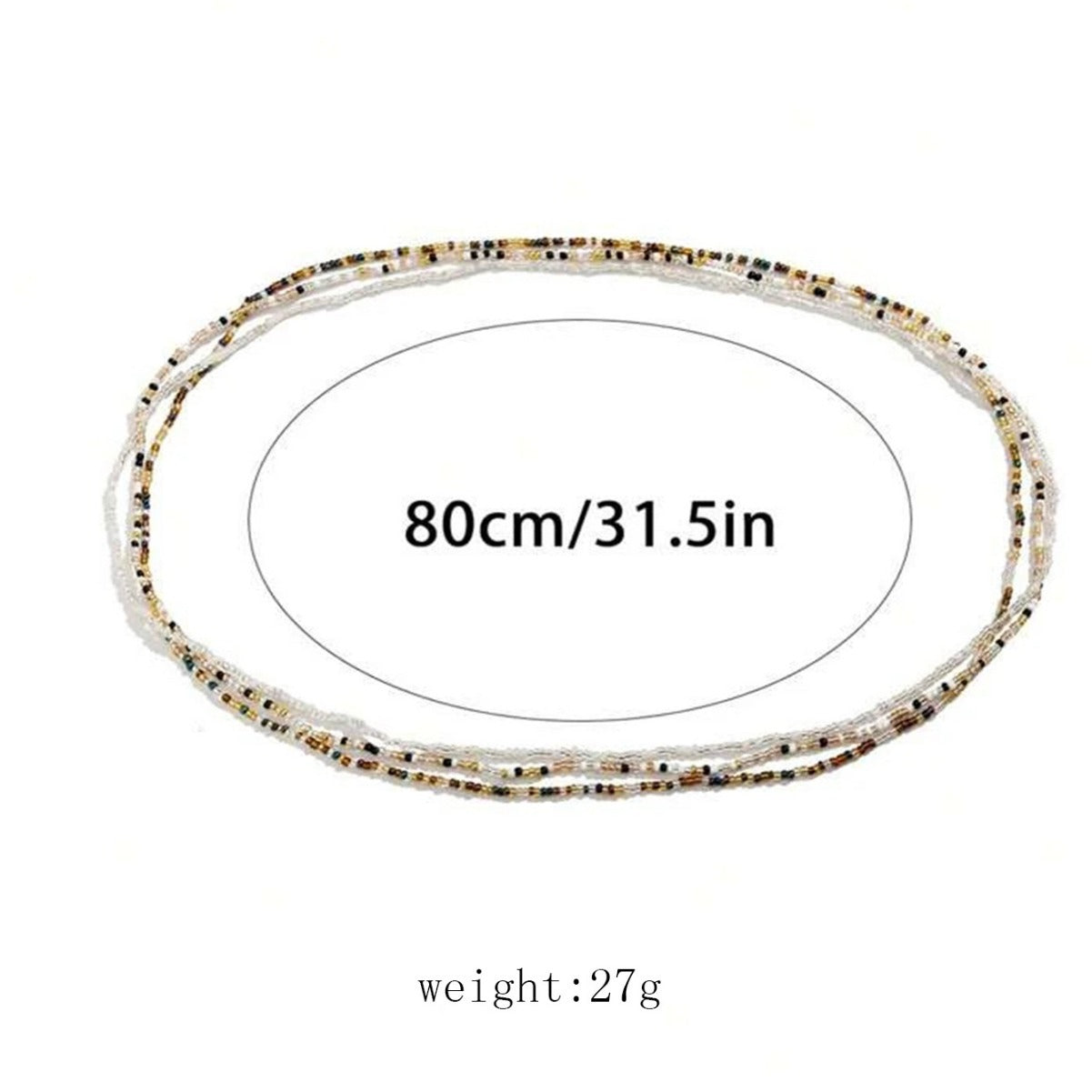 Mixed Color Bead Waist Body Chain Set for Women, Valdore