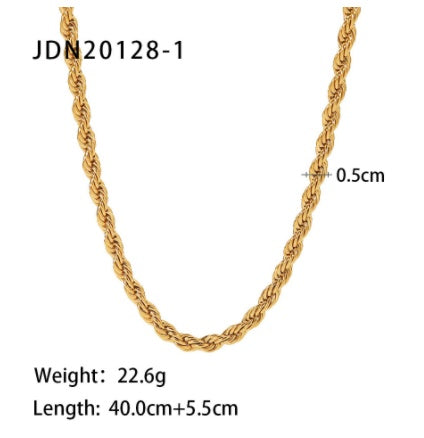 Chunky Double Snake Chain Necklace for Women, valdore