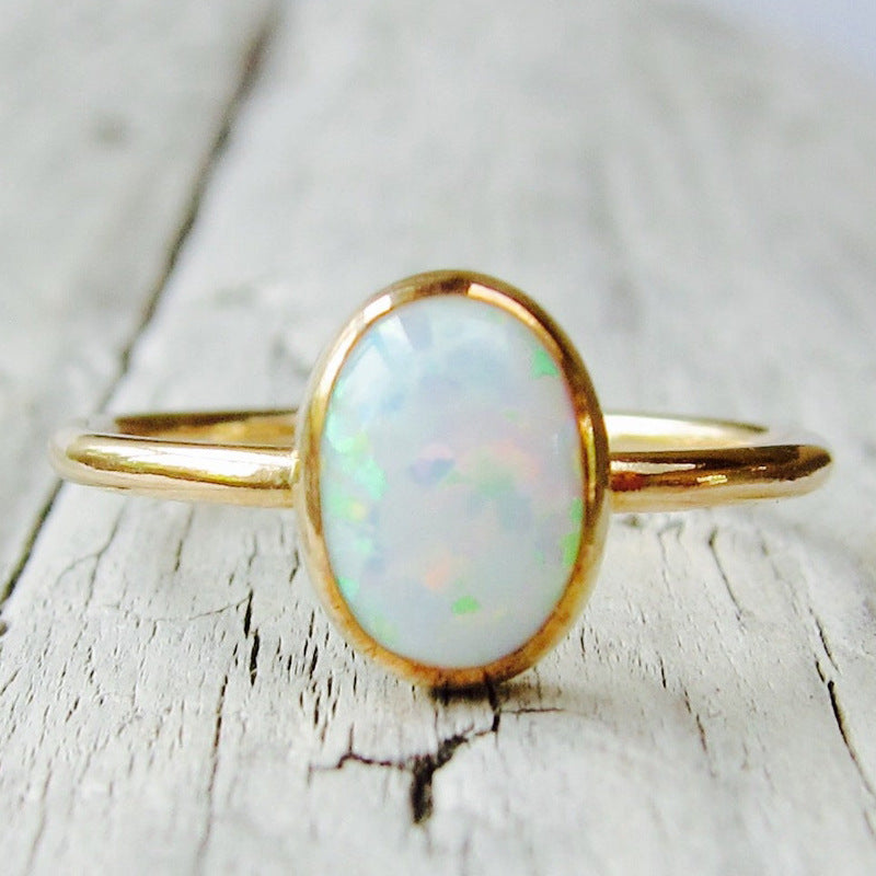 Gold Opal Ring for Women Elegant Gemstone Ring, Valdore