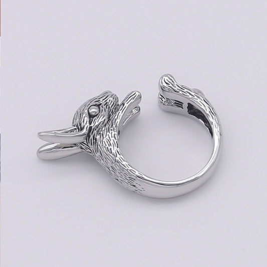 Zodiac Rabbit Ring for Women Vintage Hip Hop Jewelry, valdore