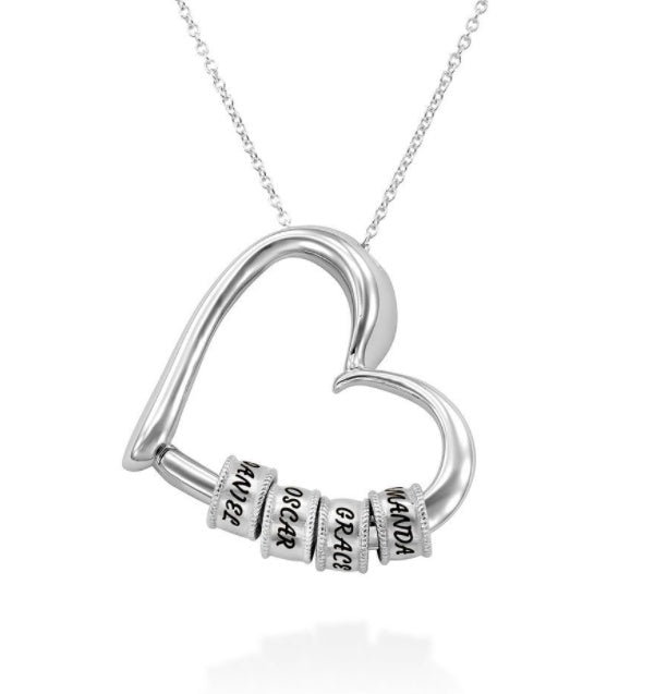 Personalized Custom Name Heart Necklace for Women, Valdore