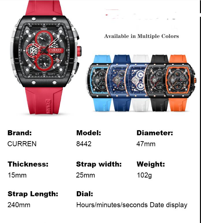 Men’s Quartz Analog Watch Stainless Steel Multi-Function Watch, Valdore