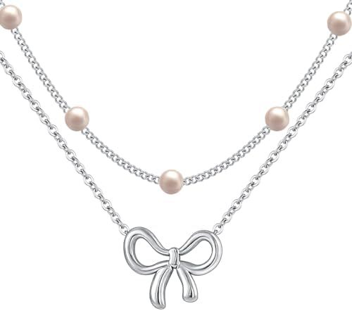 Pearl Double Layer Gold Choker Necklace for Women, Valdore