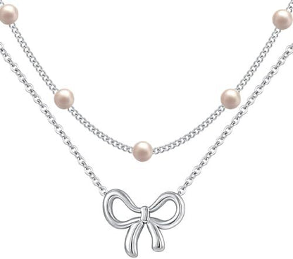 Pearl Double Layer Gold Choker Necklace for Women, Valdore