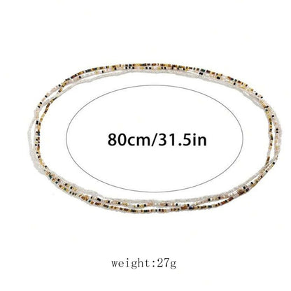 Mixed Color Bead Waist Body Chain Set for Women, Valdore