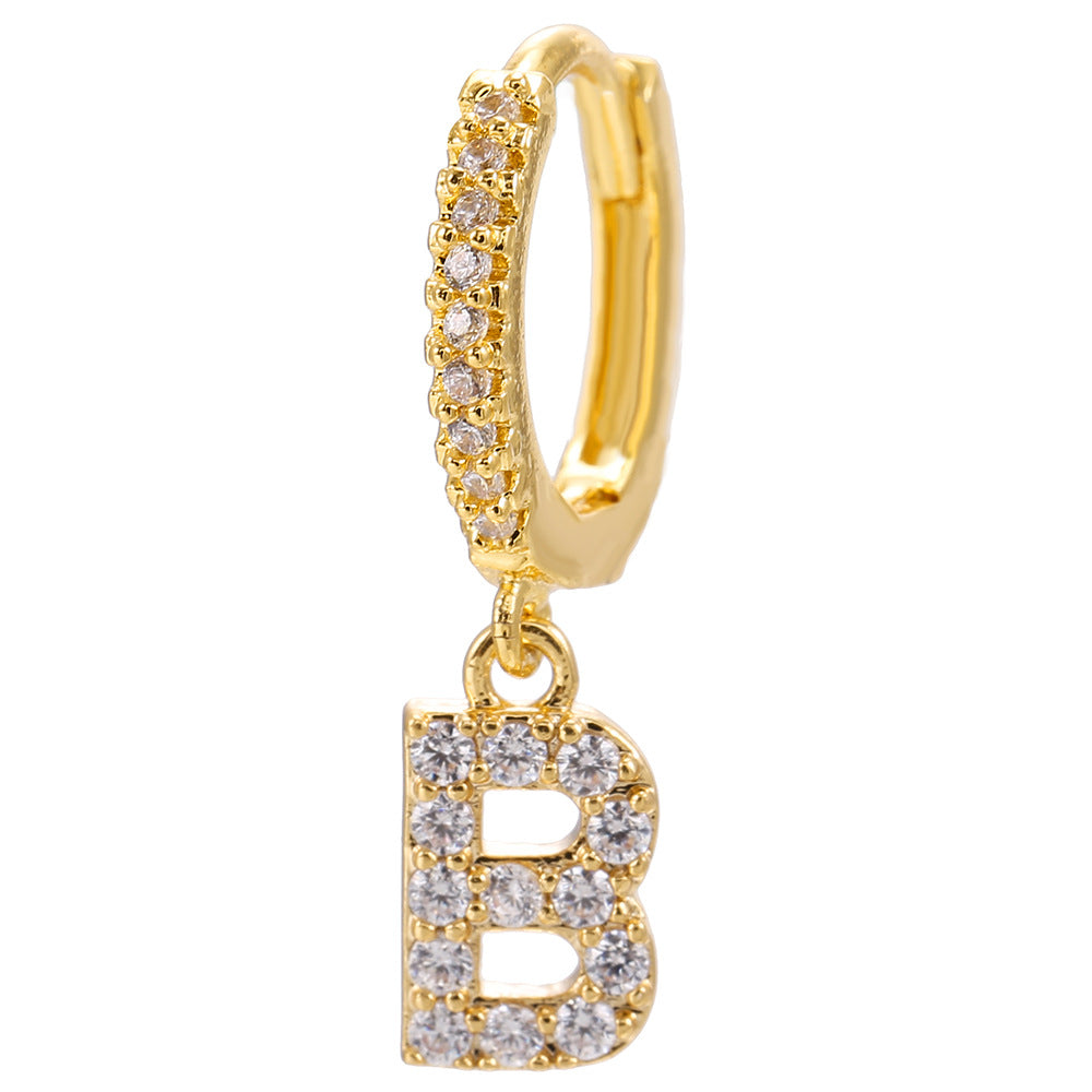 Initial Letter Earrings for Women Personalized Alphabet Jewelry, Valdore