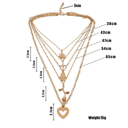 Vintage Gold Love Pendant Necklace for Women, valdore