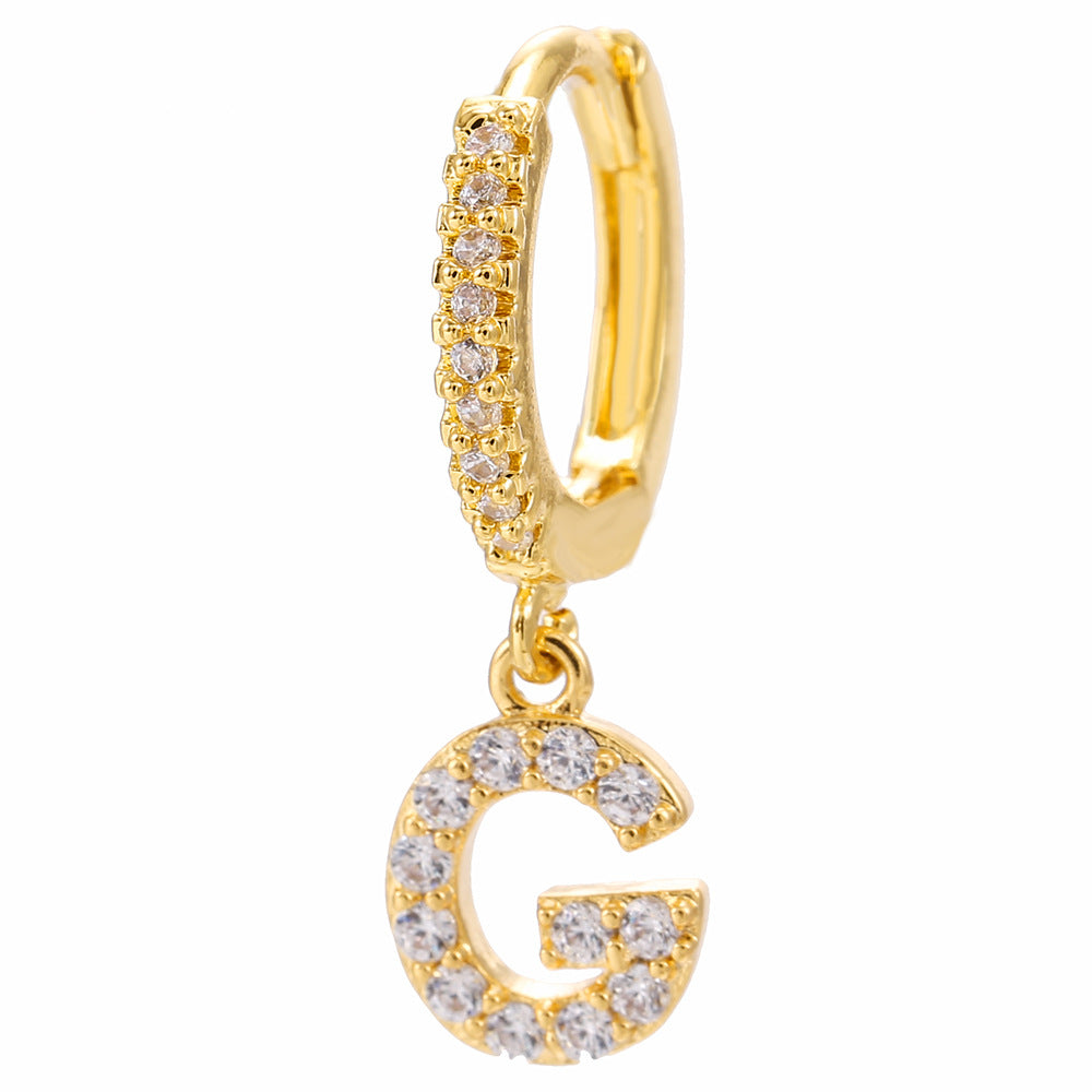 Initial Letter Earrings for Women Personalized Alphabet Jewelry, Valdore