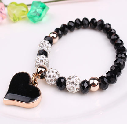 Elastic Crystal Heart Bracelet & Bangle for Women, Valdore