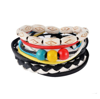 Multilayer Leather Bead Punk Wrap Bracelet for Men and Women, Valdore