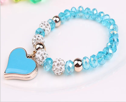 Elastic Crystal Heart Bracelet & Bangle for Women, Valdore