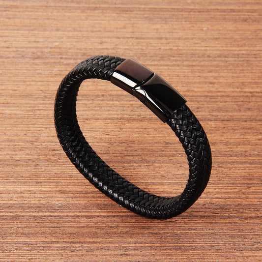 Classic Leather Bracelet for Men, Valdore