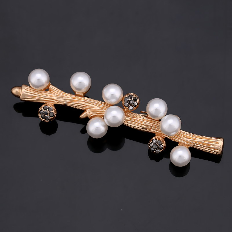 Rhinestone Pearl Brooch Pin for Women, Valdore