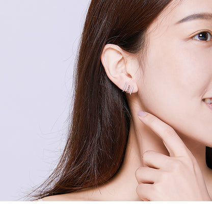 Three-Layer Silver Earrings for Women  Elegant Drop Jewelry, Valdore