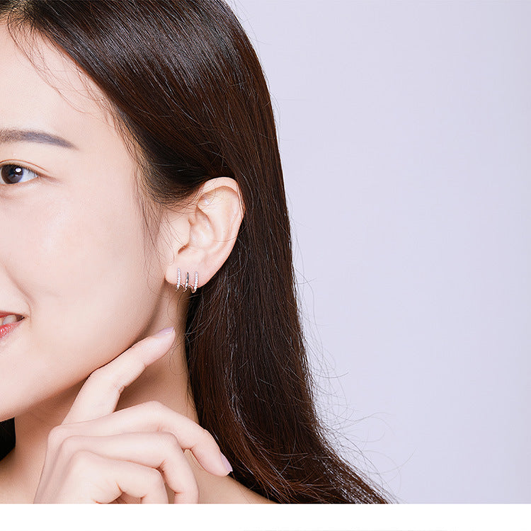 Three-Layer Silver Earrings for Women  Elegant Drop Jewelry, Valdore