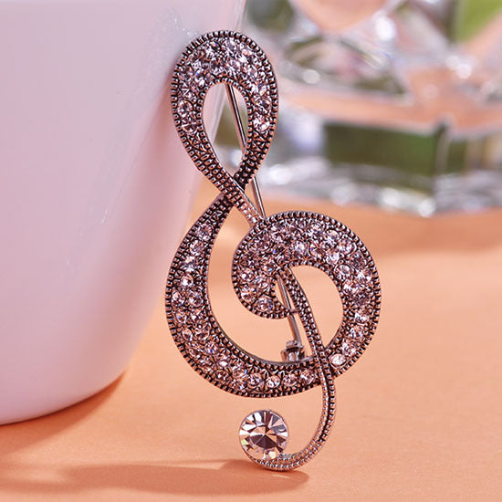 Vintage European And American Musical Note Brooch, Valdore