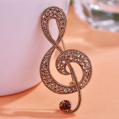 Vintage European And American Musical Note Brooch, Valdore