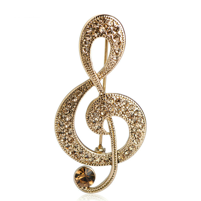 Vintage European And American Musical Note Brooch, Valdore