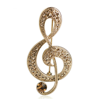 Vintage European And American Musical Note Brooch, Valdore