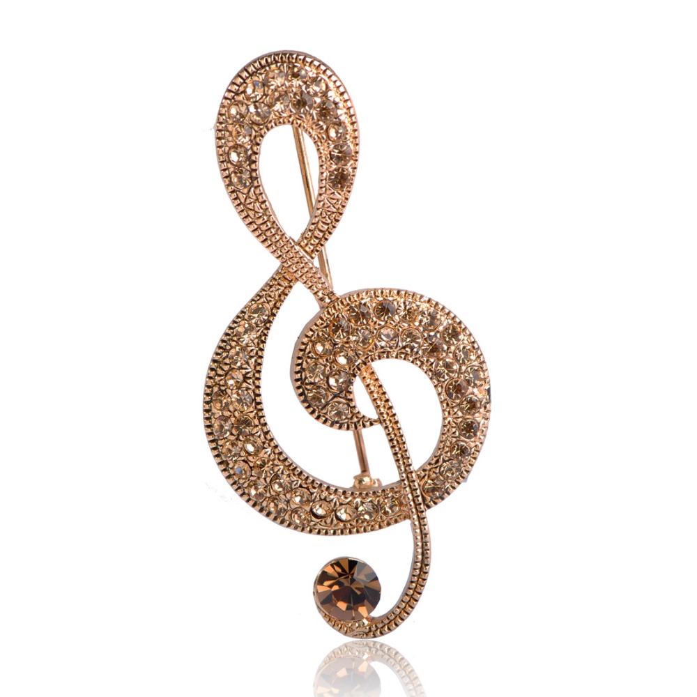 Vintage European And American Musical Note Brooch, Valdore