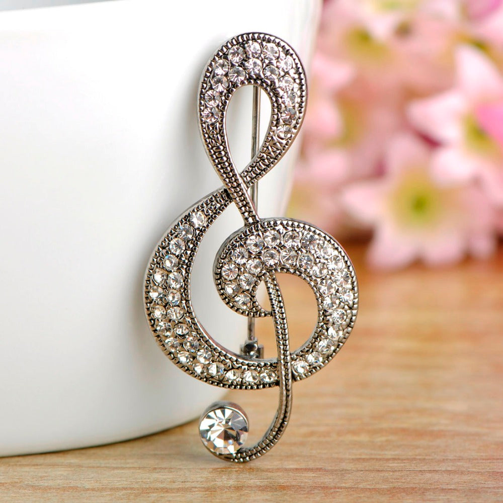 Vintage European And American Musical Note Brooch, Valdore
