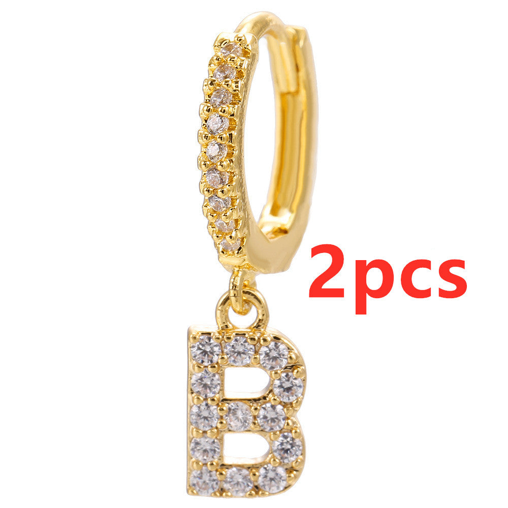 Initial Letter Earrings for Women Personalized Alphabet Jewelry, Valdore