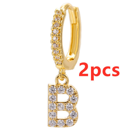 Initial Letter Earrings for Women Personalized Alphabet Jewelry, Valdore