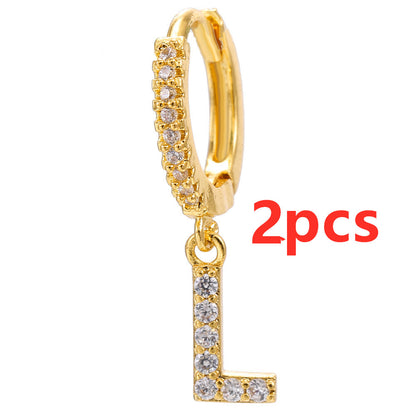 Initial Letter Earrings for Women Personalized Alphabet Jewelry, Valdore