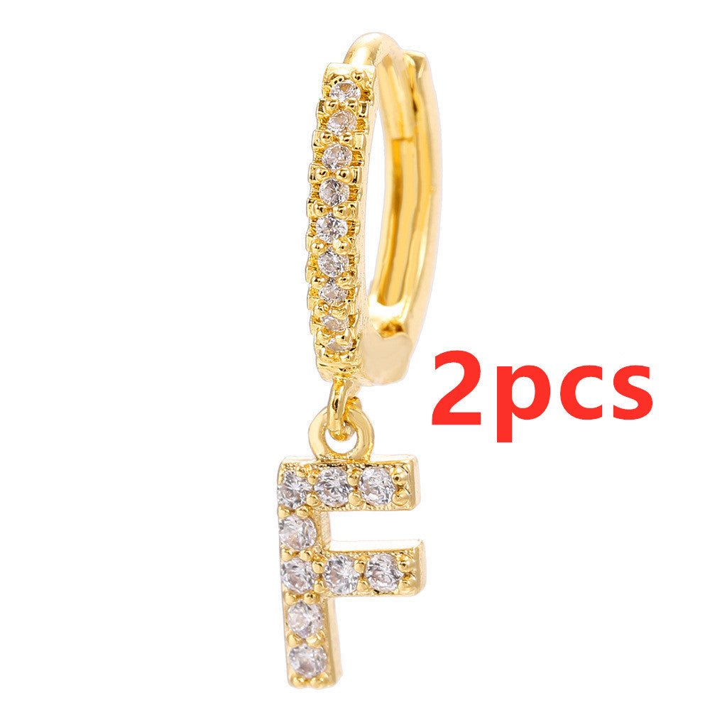 Initial Letter Earrings for Women Personalized Alphabet Jewelry, Valdore