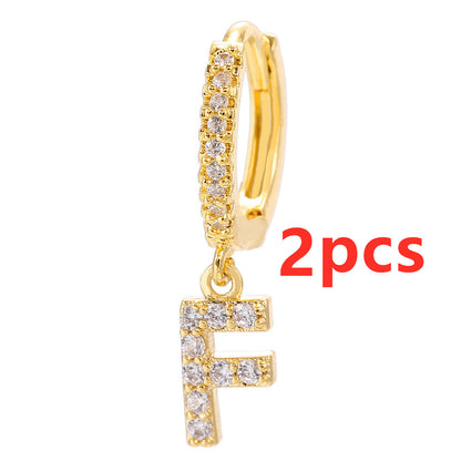 Initial Letter Earrings for Women Personalized Alphabet Jewelry, Valdore