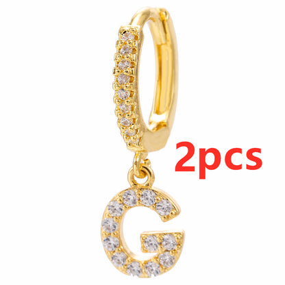 Initial Letter Earrings for Women Personalized Alphabet Jewelry, Valdore
