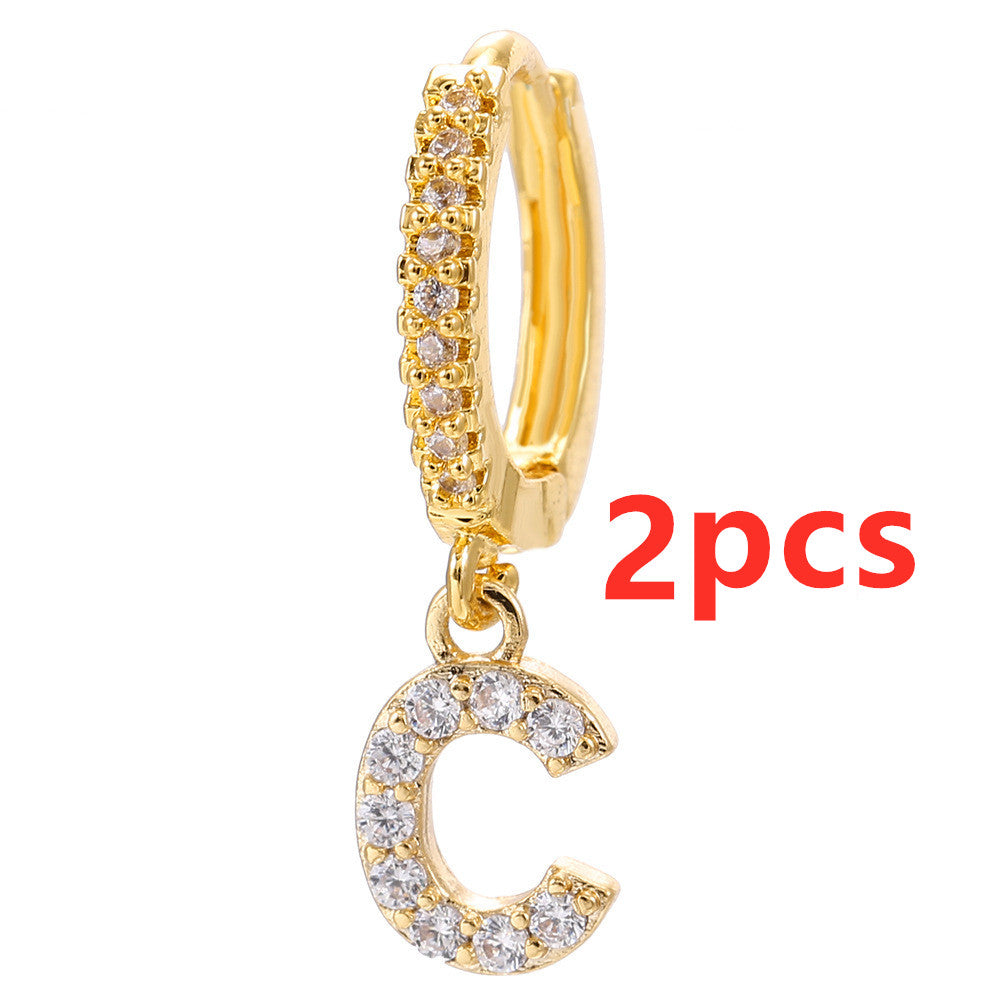 Initial Letter Earrings for Women Personalized Alphabet Jewelry, Valdore