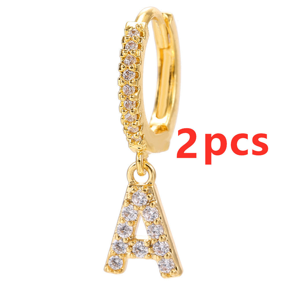 Initial Letter Earrings for Women Personalized Alphabet Jewelry, Valdore