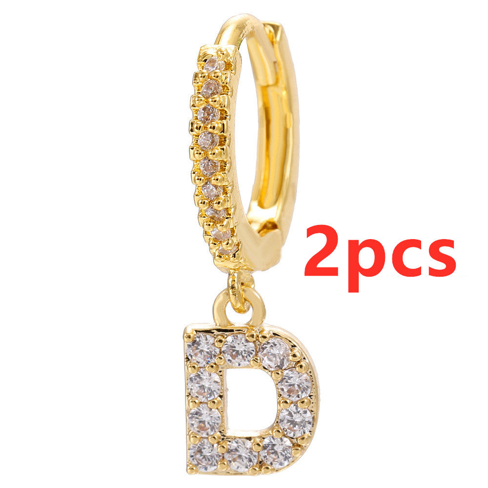 Initial Letter Earrings for Women Personalized Alphabet Jewelry, Valdore