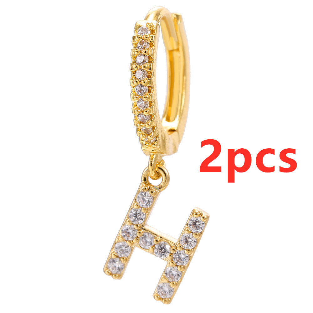 Initial Letter Earrings for Women Personalized Alphabet Jewelry, Valdore
