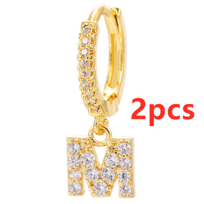 Initial Letter Earrings for Women Personalized Alphabet Jewelry, Valdore