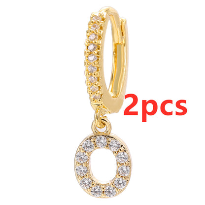 Initial Letter Earrings for Women Personalized Alphabet Jewelry, Valdore