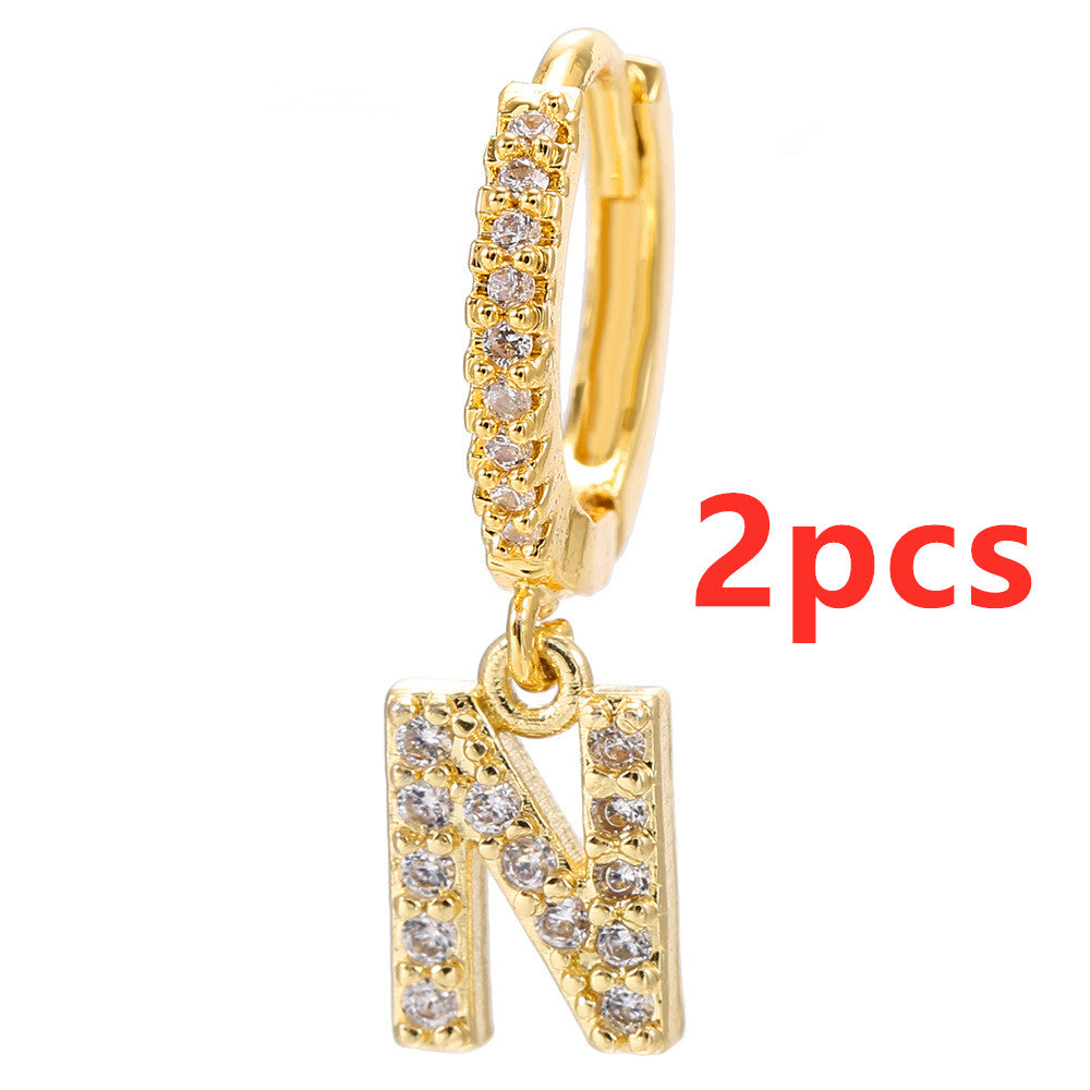 Initial Letter Earrings for Women Personalized Alphabet Jewelry, Valdore