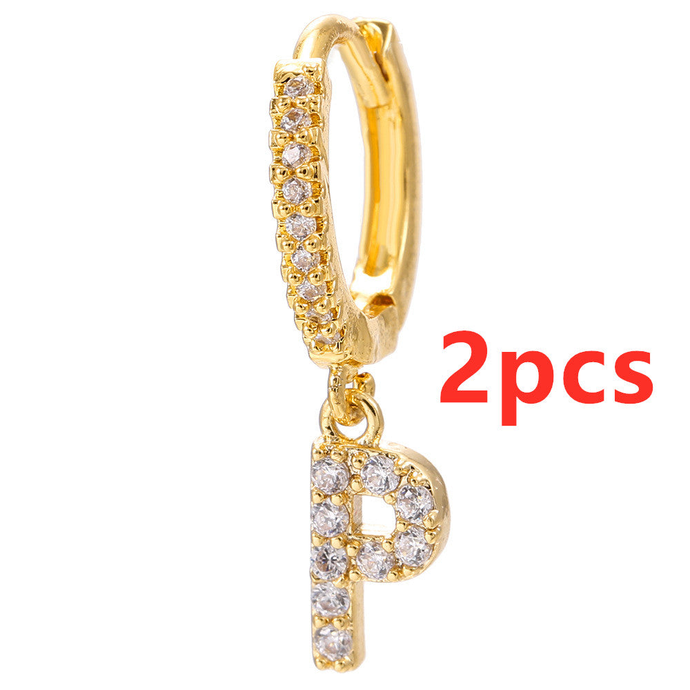 Initial Letter Earrings for Women Personalized Alphabet Jewelry, Valdore
