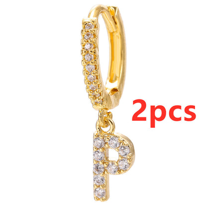 Initial Letter Earrings for Women Personalized Alphabet Jewelry, Valdore