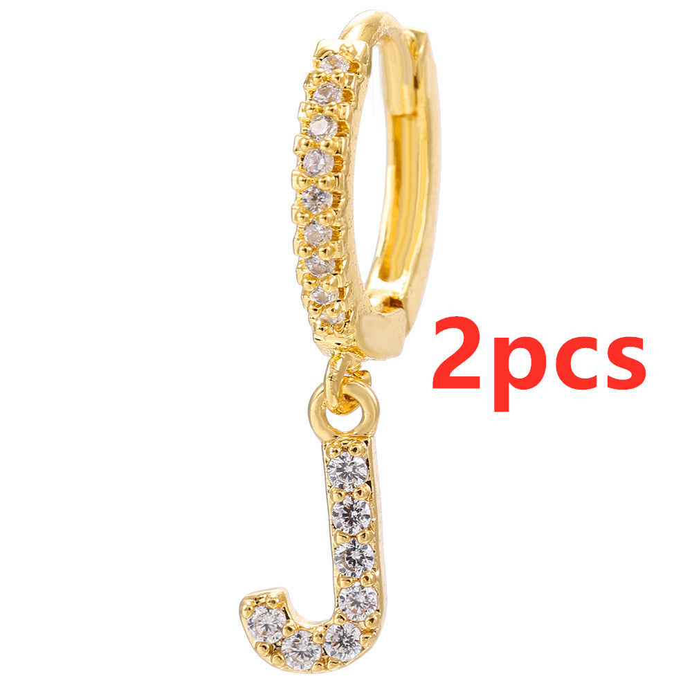 Initial Letter Earrings for Women Personalized Alphabet Jewelry, Valdore