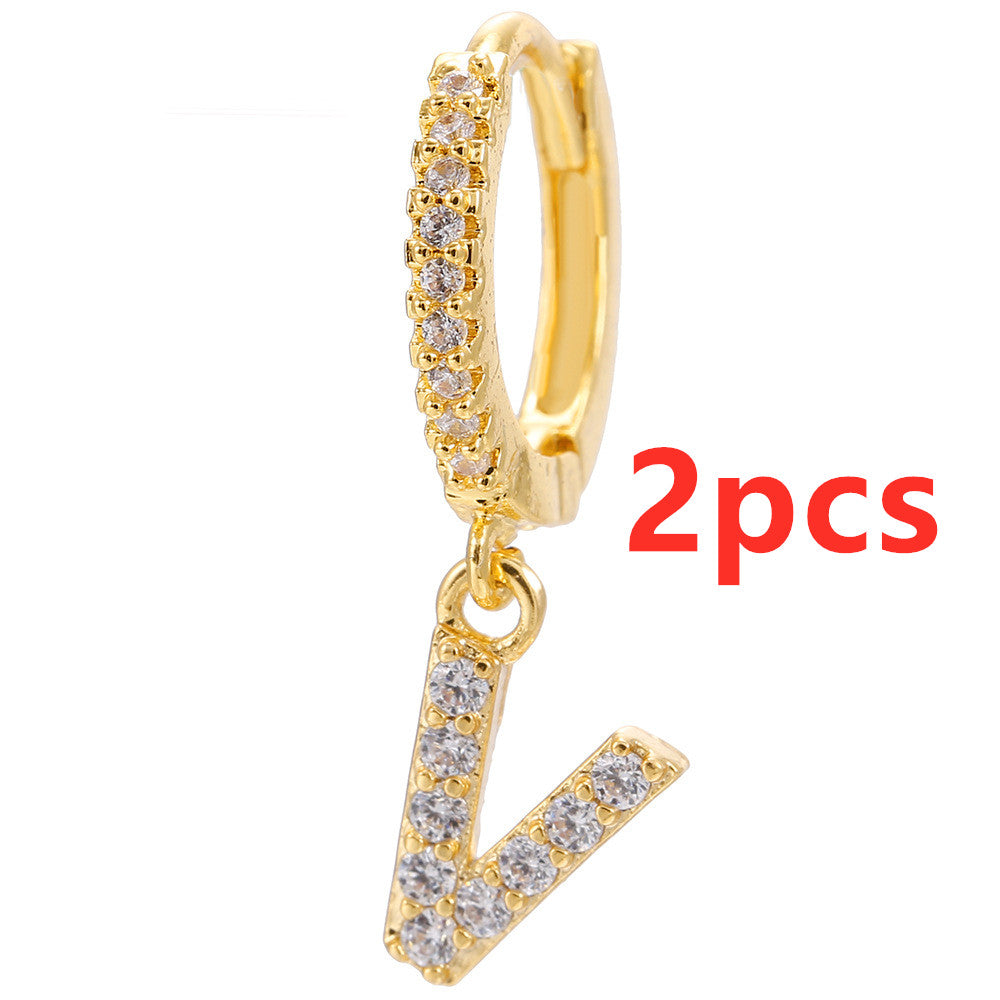 Initial Letter Earrings for Women Personalized Alphabet Jewelry, Valdore
