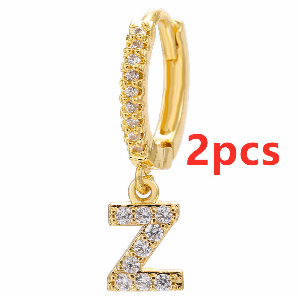 Initial Letter Earrings for Women Personalized Alphabet Jewelry, Valdore