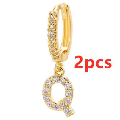 Initial Letter Earrings for Women Personalized Alphabet Jewelry, Valdore