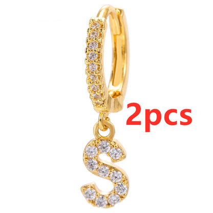 Initial Letter Earrings for Women Personalized Alphabet Jewelry, Valdore