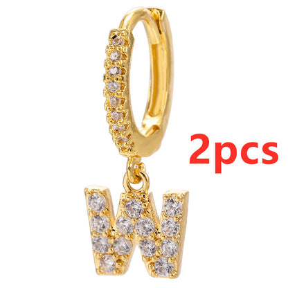Initial Letter Earrings for Women Personalized Alphabet Jewelry, Valdore