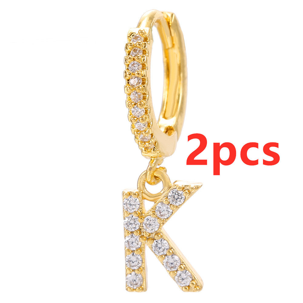 Initial Letter Earrings for Women Personalized Alphabet Jewelry, Valdore