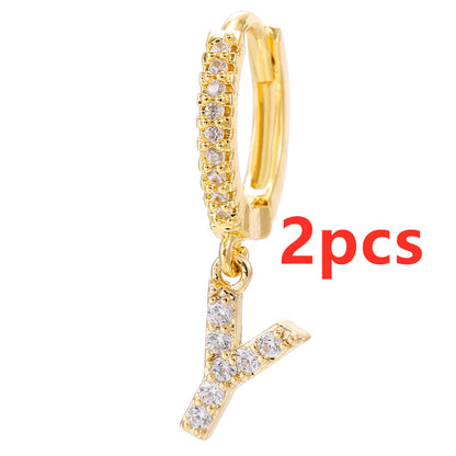 Initial Letter Earrings for Women Personalized Alphabet Jewelry, Valdore