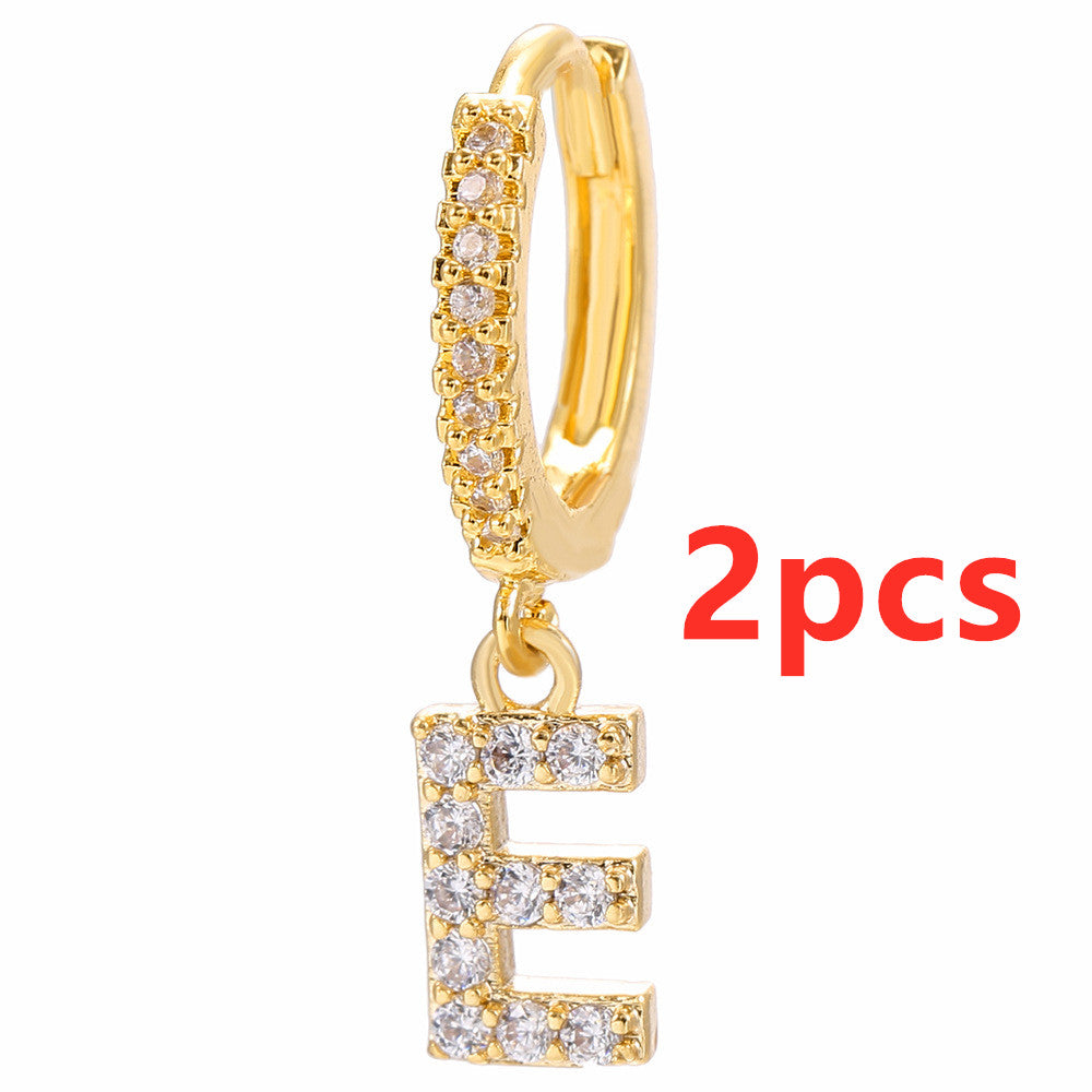 Initial Letter Earrings for Women Personalized Alphabet Jewelry, Valdore