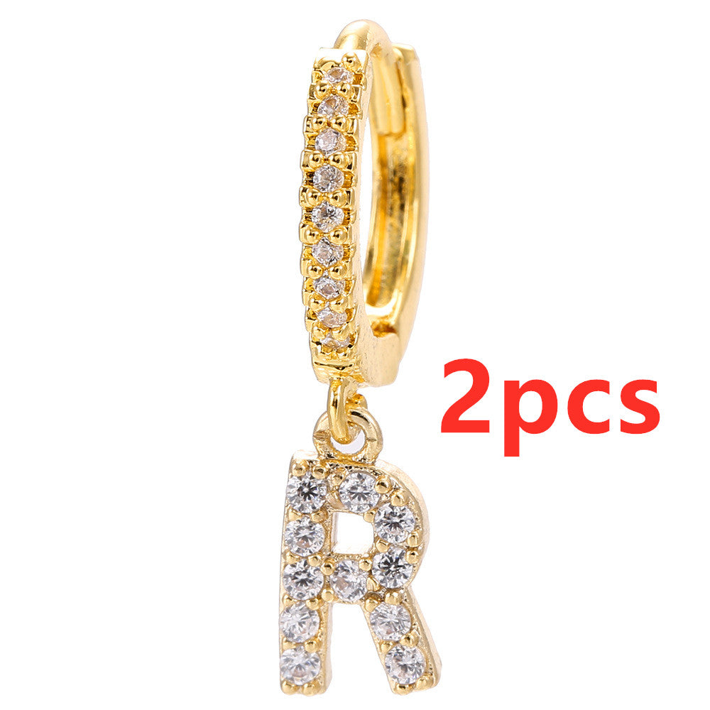Initial Letter Earrings for Women Personalized Alphabet Jewelry, Valdore